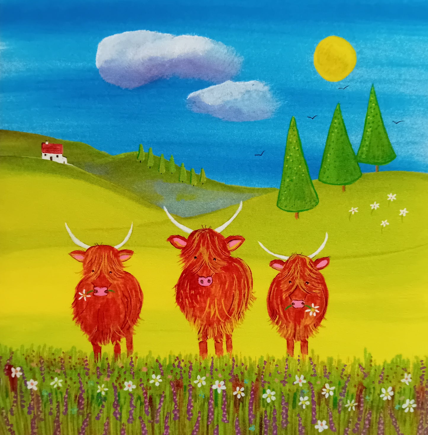 Maisie, Monarch & Moo Blank Card