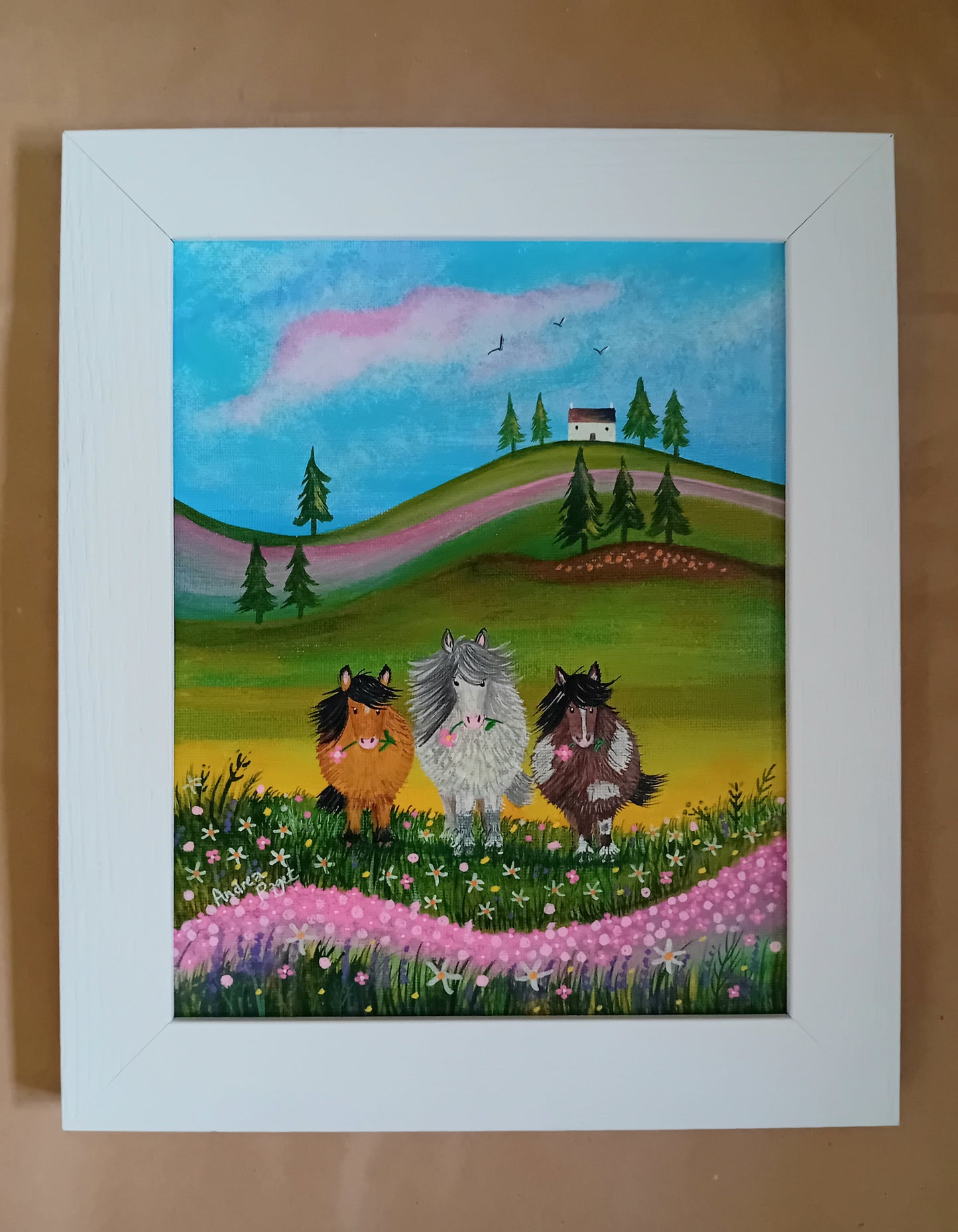 Ponies in Clover (Original painting)