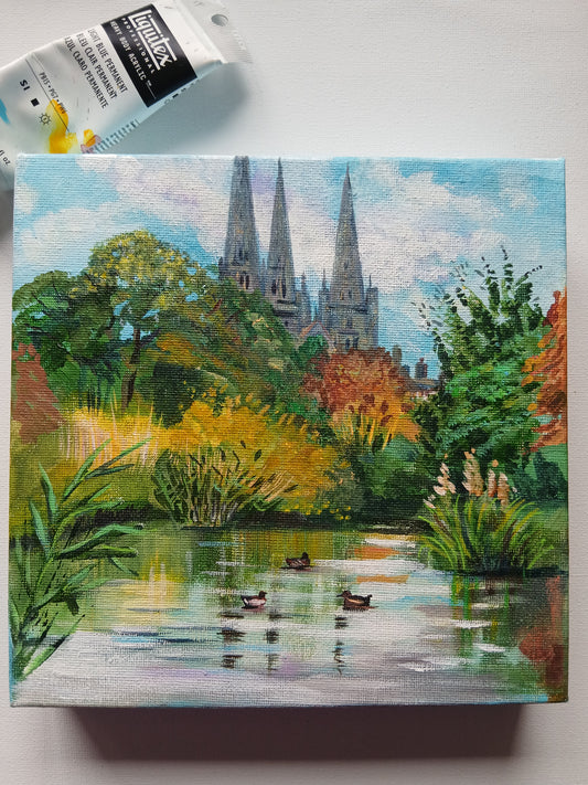 Lichfield Cathedral from Beacon Park